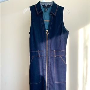 International Concepts Front Zip Denim Dress